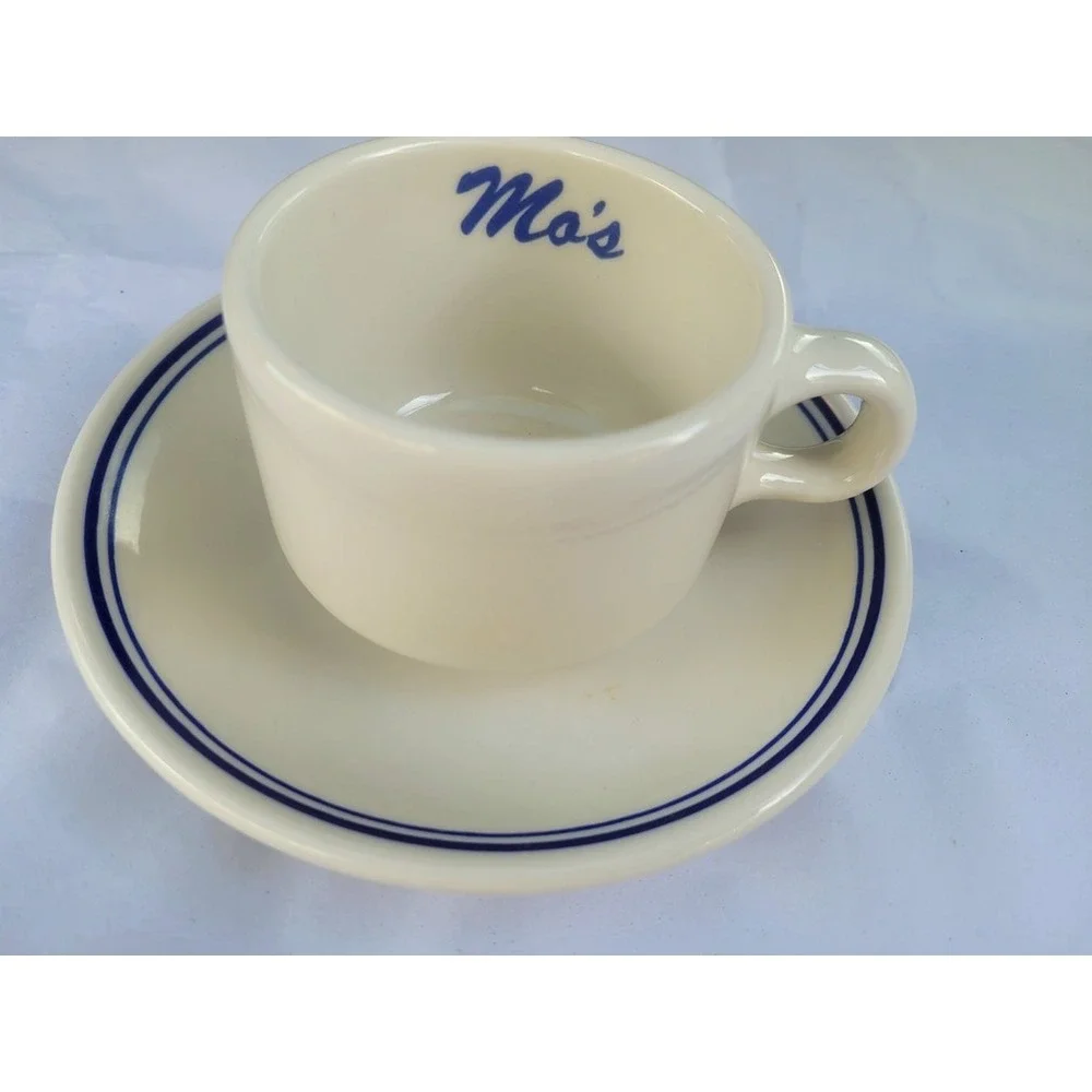 Vintage Homer Laughlin Ceramic Cup & Saucer Mo's‎ Restaurant